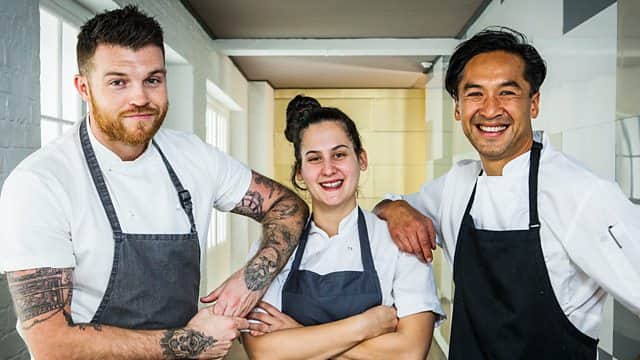 Olivia Berry (middle) when she was on Great British Menu 2018