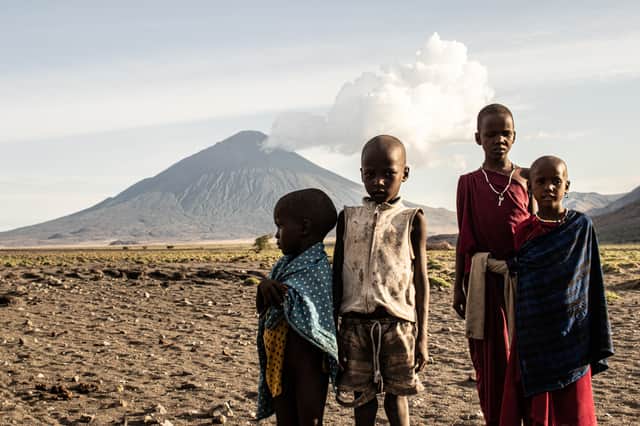Masai children in the northern regions of Tanzania. 