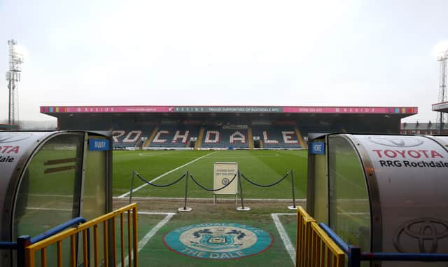Rochdale have a good home record as they welcome Rovers to Spotland. (Photo by Clive Brunskill/Getty Images)