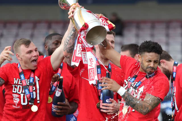 Harry Anderson won promotion from League Two with Danny Cowley at Lincoln City. (Photo by Ashley Allen/Getty Images)