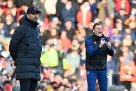 Steve Cotterill reacts during the FA Cup third round match between Liverpool and Shrewsbury Town.