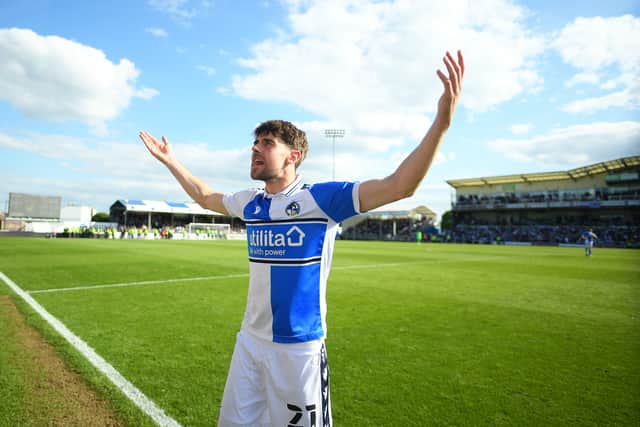 Antony Evans, who got two goals and the match-winning assist, is out of contract in the summer. (Photo by Harry Trump/Getty Images)