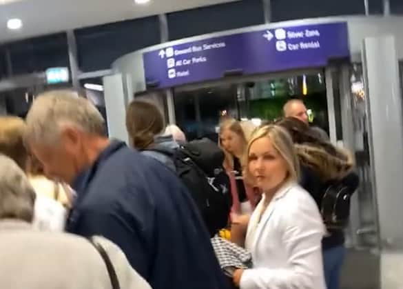 Queues went outside the terminal at Bristol Airport this morning (May 11)