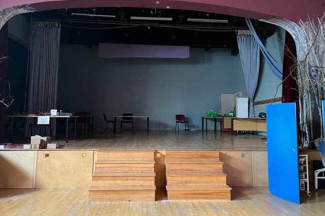 A small theatre housed within a modern part of the former school is currently being used as a rehearsl space by local groups, but will eventually be demolished to make way for the apartment blocks.