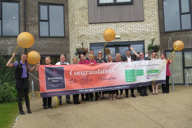 Staff at Badminton Place Care Home celebrate the ‘outstanding’ Care Quality Commission report