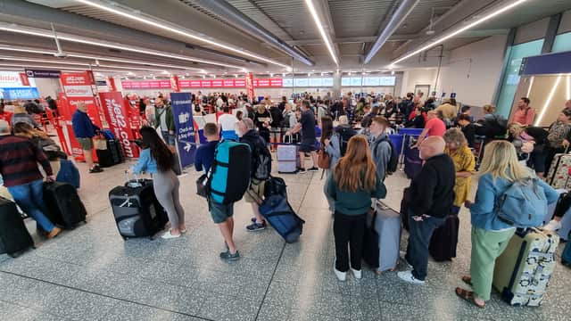 Bristol airport queues on Monday, May 30.