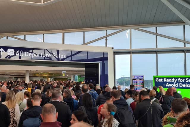 Stranded travelers have reportedly compared the scenes at Bristol Airport to “a zoo” with scenes of disorder and confusion.