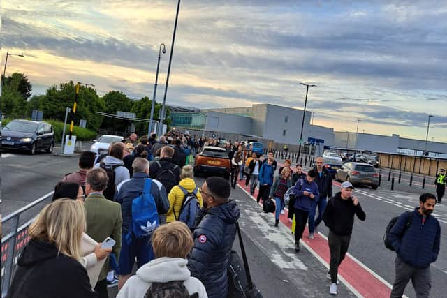 Chaos at Bristol Airport on May 30, as passengers queue for hours just to enter the building before June half term. Problems at Bristol, and other airports across the country, have been ongoing for weeks due to staffing issues.