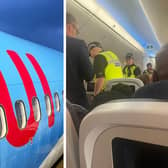 Police officers were called on to the diverted TUI flight when it landed at Birmingham Airport (Credit: Rachael Lewis)