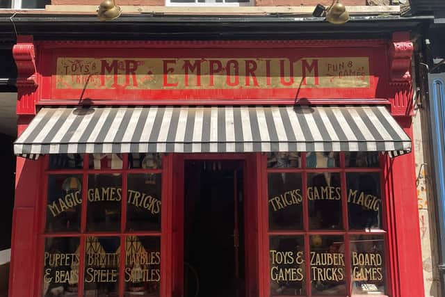 The Chez Martel creperie on Broad Street has been transformed into a Toy Emporium. Could this be the dwelling of the Celestial Toy Maker? Photo by Will Steele @_AlmostOriginal.