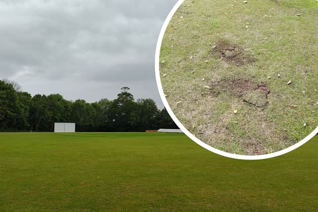 Around 300 holes have been dug up at Shirehampton Cricket Club by a suspected metal detectorist