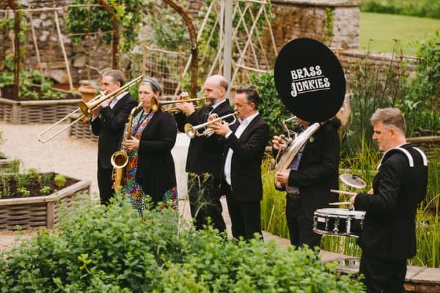 The Brass Junkies perform at the Belmont Estate’s open ampitheatre