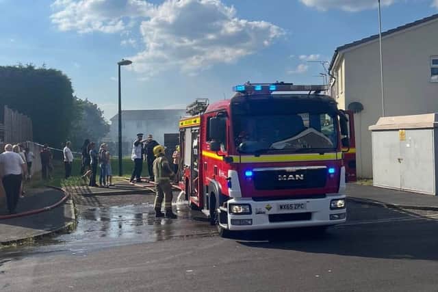 One of the fire engines at the incident this afternoon (Credit: Joe Hillier)