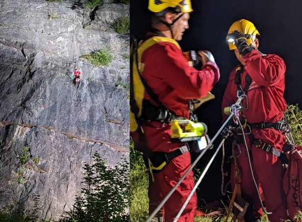<p>The climbers were located by drone before the rope specialist crews from across the region pulled them to safety.</p>