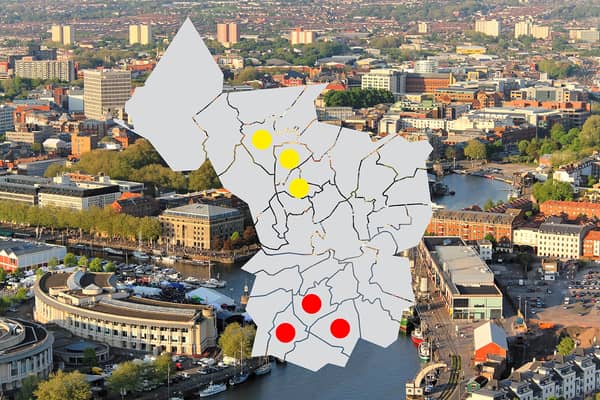 North and south divide highlighted in map showing the most expensive, and cheapest areas, to buy a home in Bristol
