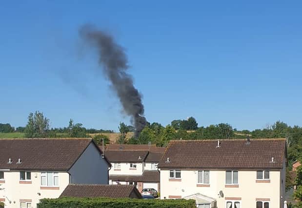 One person was taken to hospital during the house fire in Oldland Common this morning (Credit: Joan Gibson)