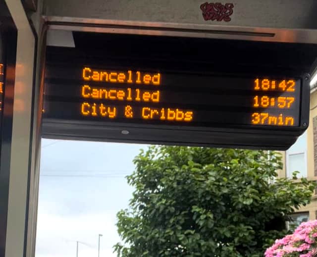 Service 1 buses cancelled in Brislington.