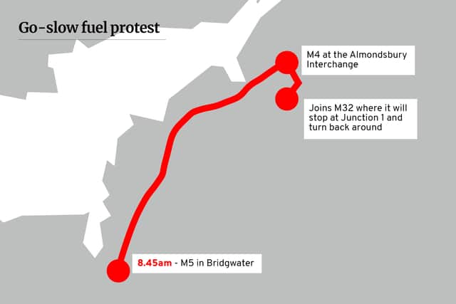 A map showing the route the protest will take.