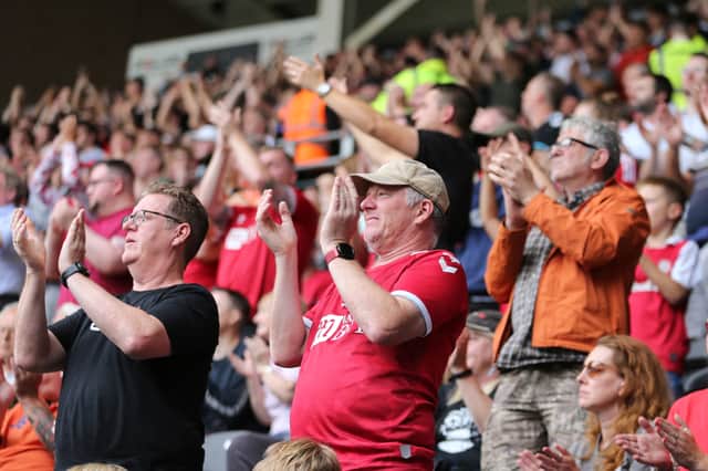 Just under 1,000 Bristol City fans made the trip to the MK Stadium on Saturday. (Photo by Ashley Allen/Getty Images)