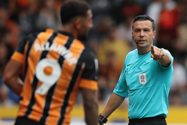 Referee Dean Whitestone awarded Hull City a controversial penalty 