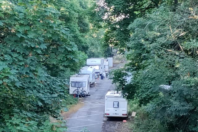 The vehicle dwellers have been located on the Tramways site for several weeks