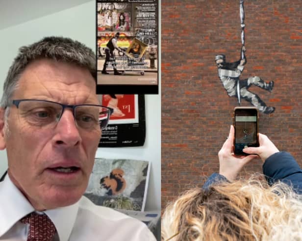 Watch this Banksy expert’s amused reaction to a viral video claiming he is in fact the mysterious street artist mastermind.