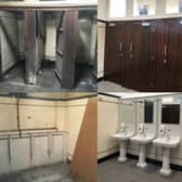 New toilets at Bristol Temple Meads, before and after. 