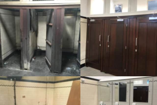 New toilets at Bristol Temple Meads, before and after. 