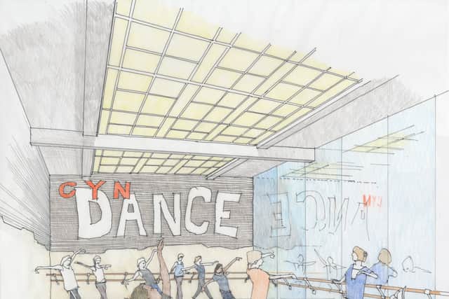 Artist’s impression of how the dance studio will look at The Courts.