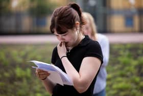 Students open their GCSE results at the City of London Academy on August 12, 2021