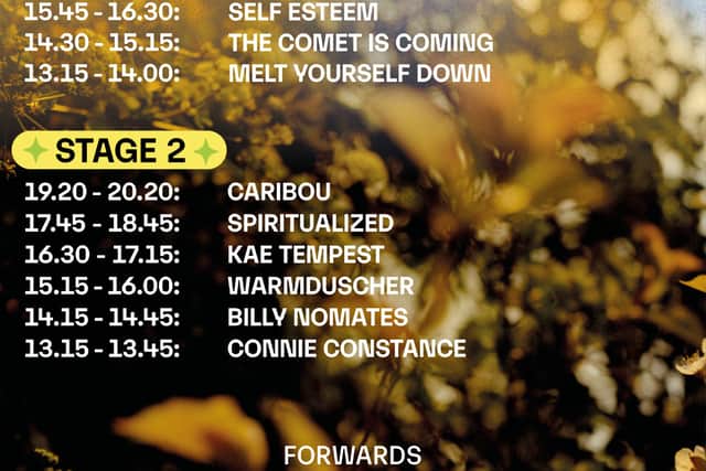Sunday’s set-times include The Chemical Brothers and Caribou