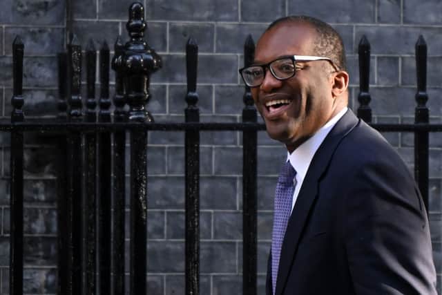 Britain’s Chancellor of the Exchequer Kwasi Kwarteng arrives at 10 Downing Street in central London on September 7, 2022. (Photo by JUSTIN TALLIS/AFP via Getty Images)