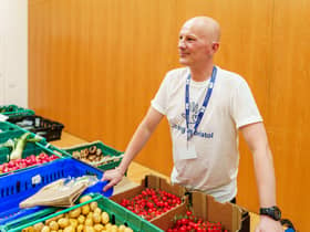 Alv Hirst of Caring in Bristol at the charity’s food pop-up in Withywood (photo: David Griffiths)