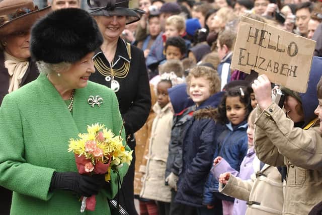 The Queen on a visit to St Michael on the Mount School in Bristol in 2005