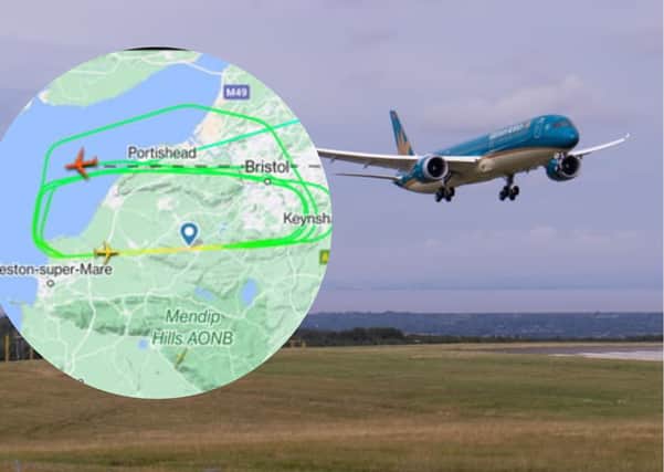 A Boeing 787-10 caught aviation fans attention while flying over Bristol this weekend.