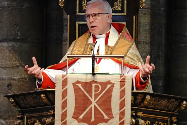 The Dean of Westminster Abbey, the Very Reverend Dr. David Hoyle during the Service of Thanksgiving for Forces’ sweetheart Dame Vera Lynn at Westminster Abbey in March.