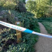 Police have taped off an area in Abbots Wood in Keynsham