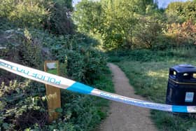 Police have taped off an area in Abbots Wood in Keynsham