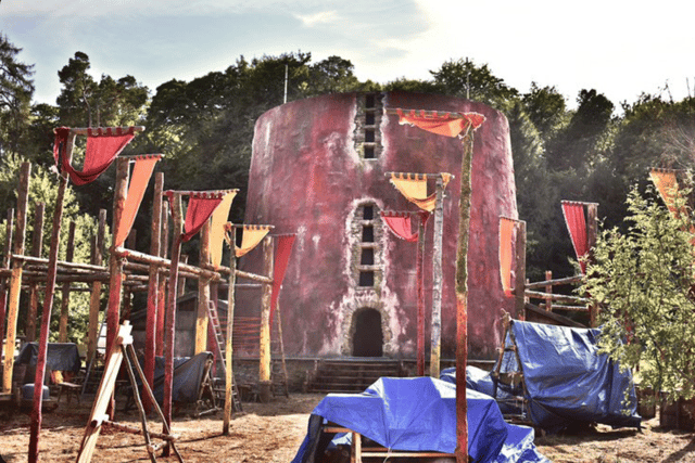 The set being created for The Winter King at Blaise Castle estate (photo: @bristolmosaic)