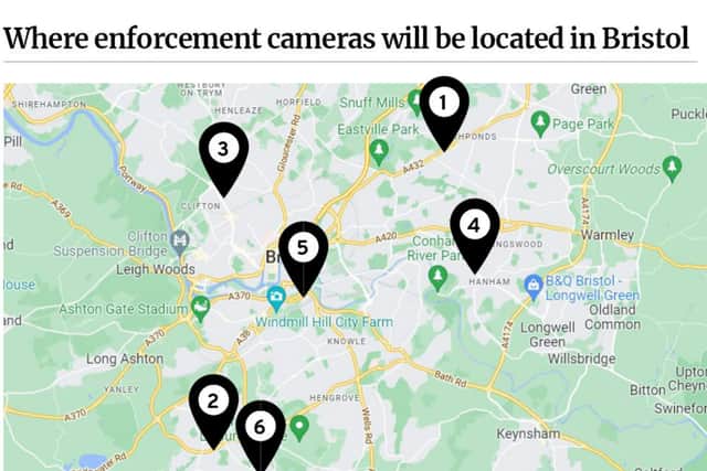 The six sites which could have an enforcement camera installed.