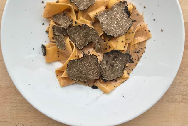 A fresh truffle pasta dish at Little Hollows