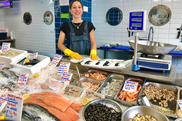 Tania the fishmonger at Fresco Fishmarket in Kingswood