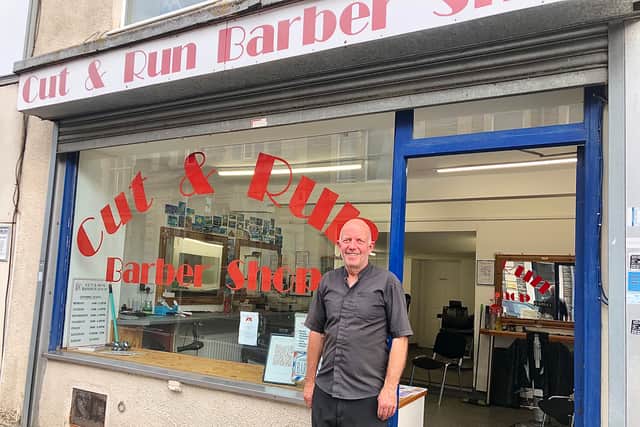 Alan Chappell outside his Cut & Runs barbers shop in Kingswood