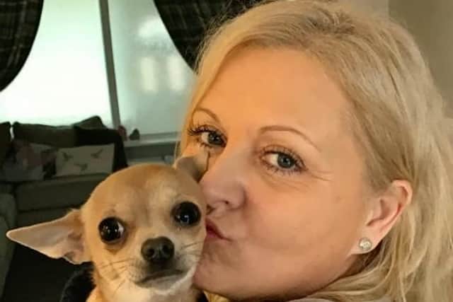 Amanda Gommo with Chihuahua Belle
