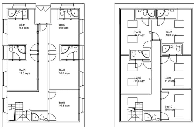 Floor plans submitted in the application.