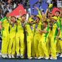 Aaron Finch lifts ICC World Cup Trophy with Australia in 2021