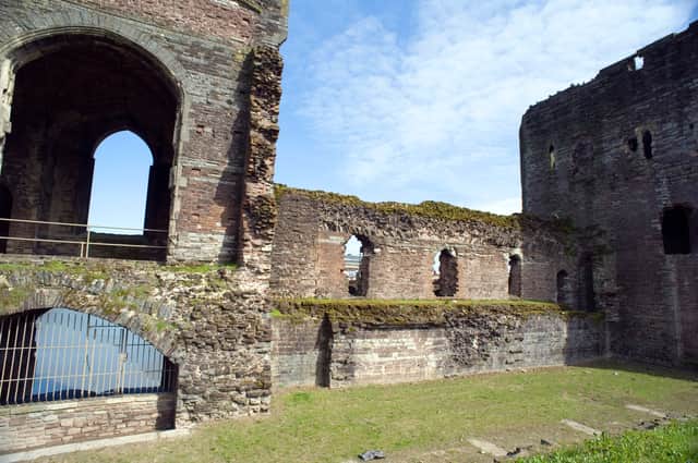 Ruins of Newport Castle on the west bank of the River Usk