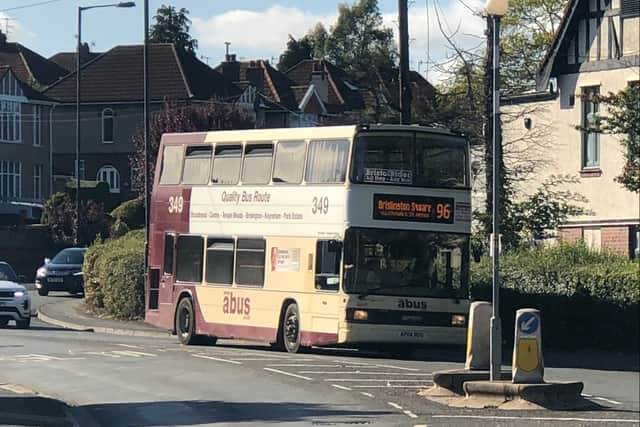 The 96 pictured in Brislington on the first day of service under new operator ABus