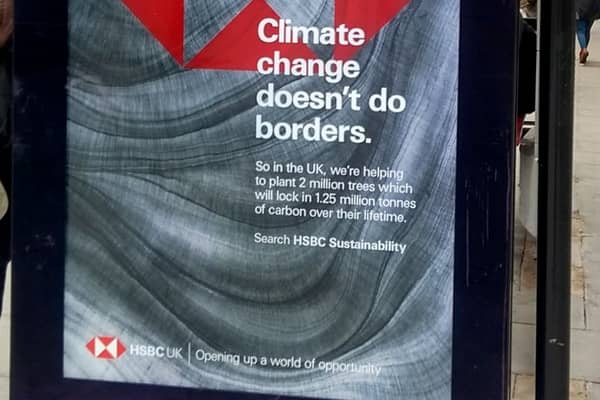 Banking giant HSBC has had two ads banned  for failing to mention its contribution to greenhouse gas emissions in a campaign bragging of its green credentials.