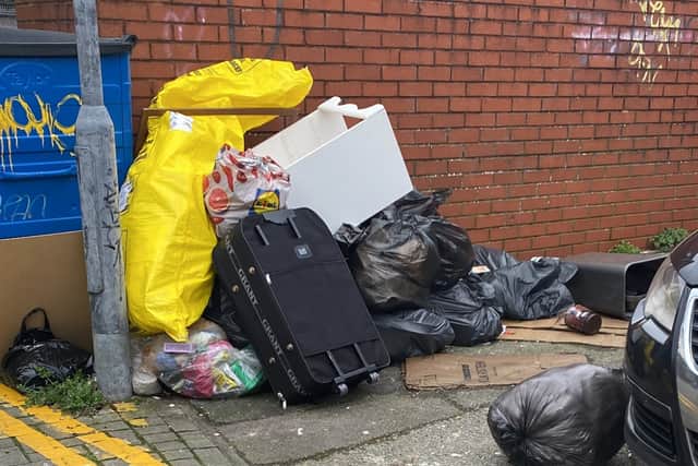 The rubbish was left in Halls Road in Kingswood